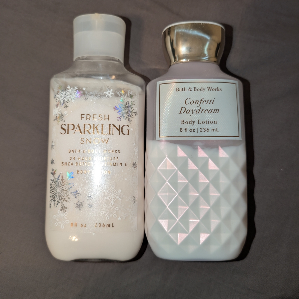 Half Empty Bundle Bath & Body Works Fresh Sparkling Snow Body Lotion
